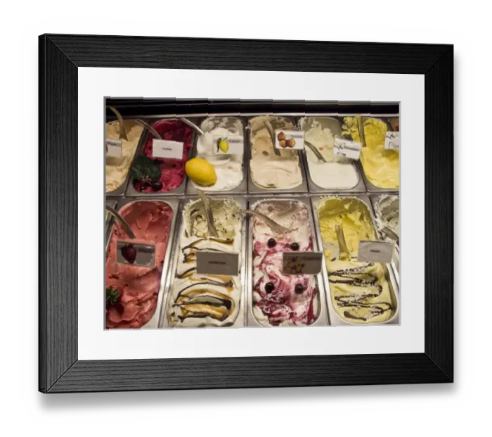 Framed Print : Europe, Italy, Parma. Many flavors of gelato for sale Framed Print : Europe, Italy, Parma. Many flavors of gelato for sale