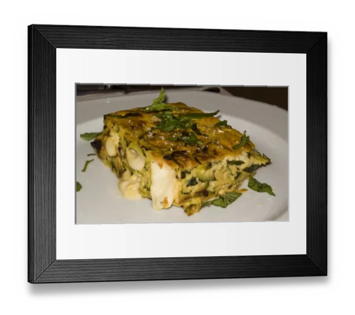 Framed Print : Europe, Italy, Positano. Plate of frittata or Italian omelette