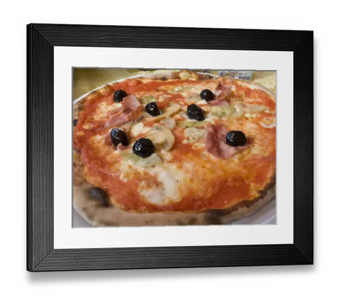 Framed Print : Europe, Italy, Positano. Plate of traditional Neapolitan pizza Framed Print : Europe, Italy, Positano. Plate of traditional Neapolitan pizza