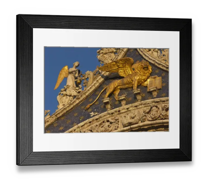 Framed Print : Europe, Italy, Venice. Close-up of Lion of San Marco on facade of San Marco Basilica Framed Print : Europe, Italy, Venice. Close-up of Lion of San Marco on facade of San Marco Basilica