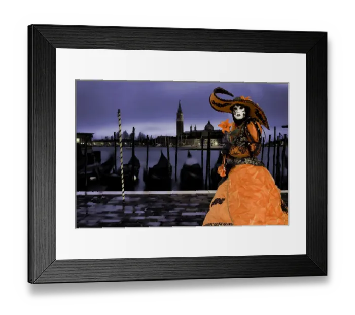 Framed Print : Europe, Italy, Venice. Composite of woman in Carnival costume