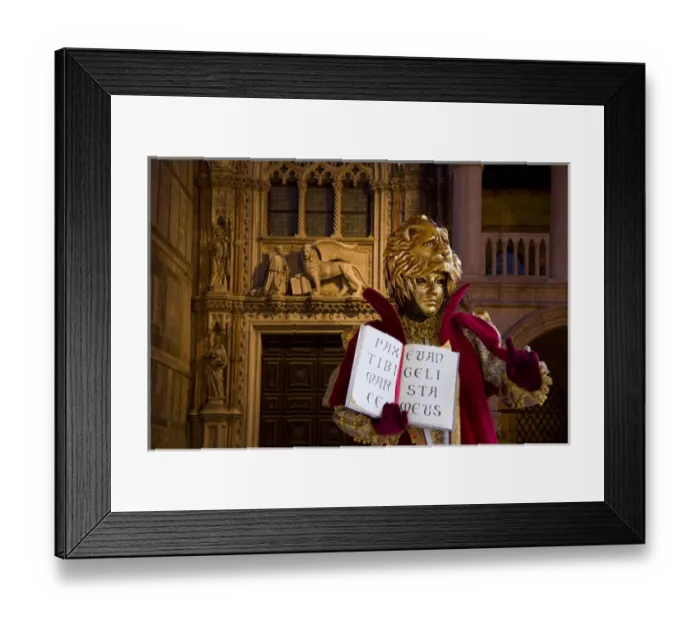 Framed Print : Europe, Italy, Venice. Composite of man in Carnival costume and lion mask. Credit as Framed Print : Europe, Italy, Venice. Composite of man in Carnival costume and lion mask. Credit as