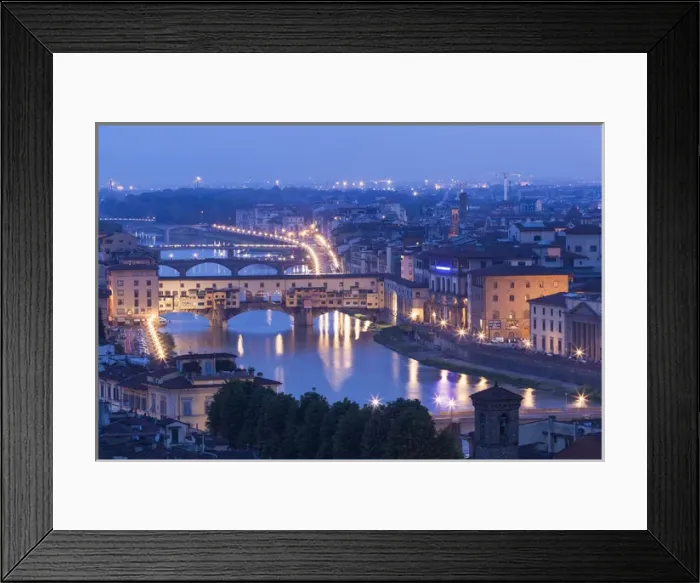 Framed Print : Italy, Florence. A pre-dawn view of the city from the Piazale Michaelangelo