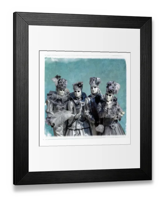 Framed Print : Two couples Elaborate costume for Carnival Venice Italy