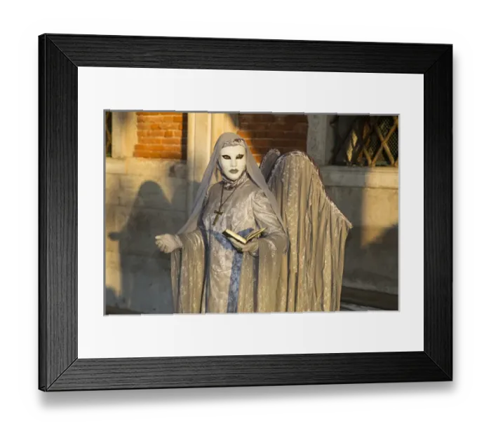 Framed Print : Angel in Grey Venice at Carnival Time, Italy Framed Print : Angel in Grey Venice at Carnival Time, Italy