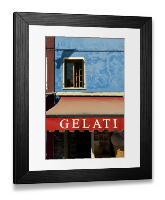 Framed Print : Italy; Venice, Burano. A storefront on the island of Burano Framed Print : Italy; Venice, Burano. A storefront on the island of Burano