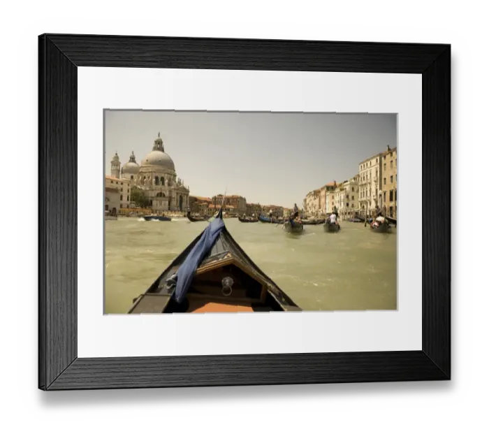 Framed Print : Italy; Venice. Tourists ride in gondolas on the Grand Canal in Venice