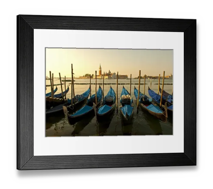 Framed Print : Italy, Venice. View of Canale di San Marco and with gondolas in the forground
