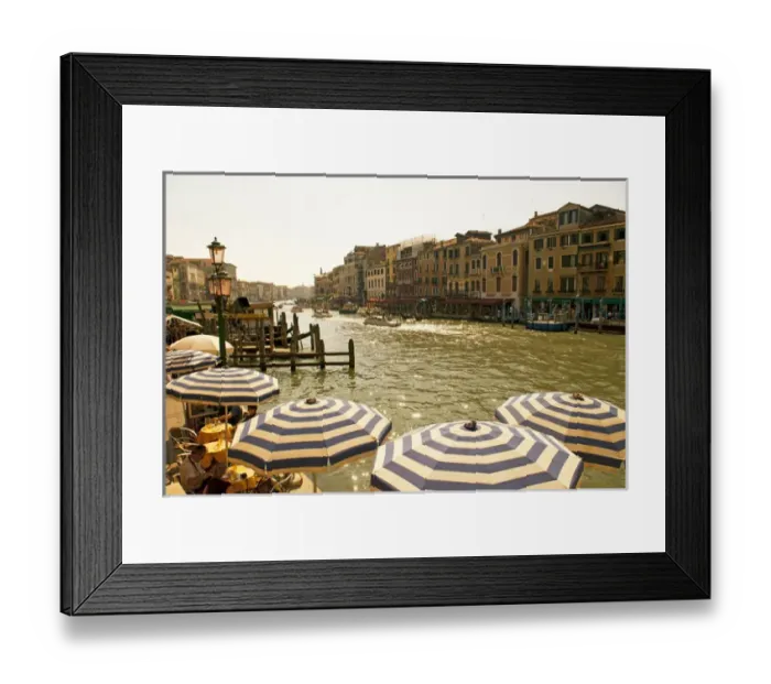 Framed Print : The bustling river front along the Gran Canal