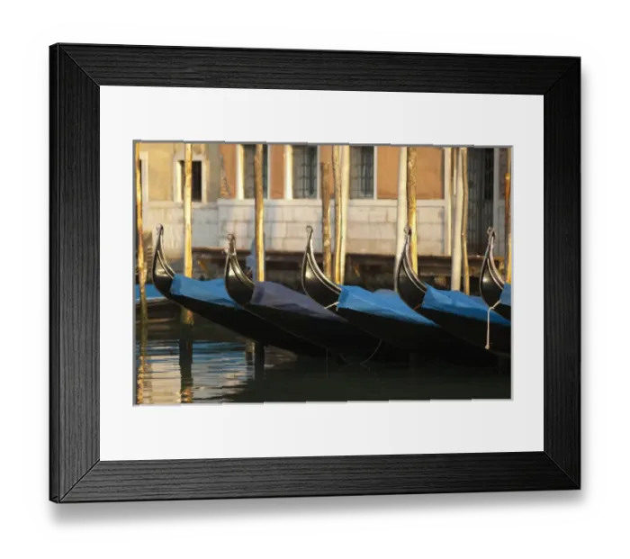 Framed Print : Italy; Venice. Gondolas along the Grand Canal of Venice