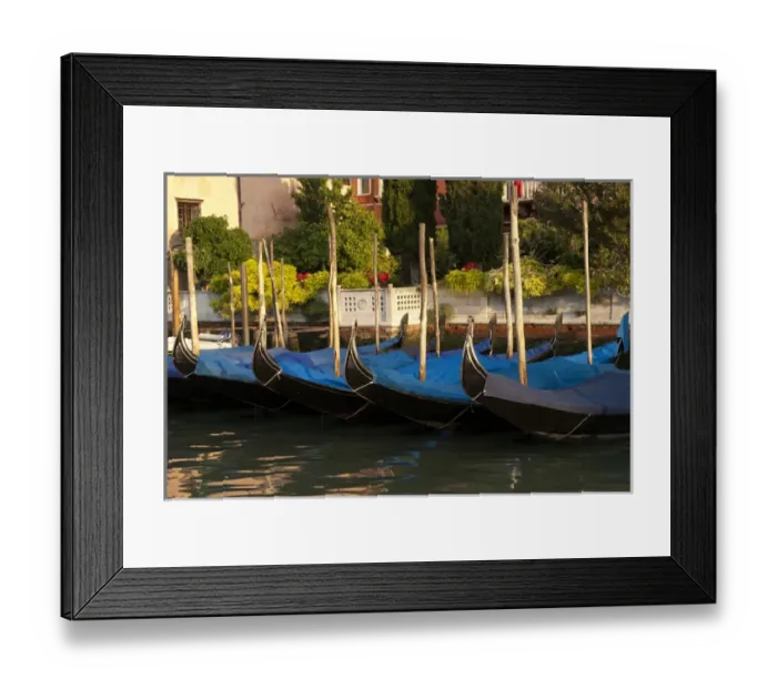 Framed Print : Italy; Venice. Gondolas along the Grand Canal of Venice