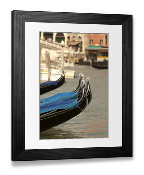 Framed Print : Italy; Venice. Gondolas along the Grand Canal in Venice Framed Print : Italy; Venice. Gondolas along the Grand Canal in Venice