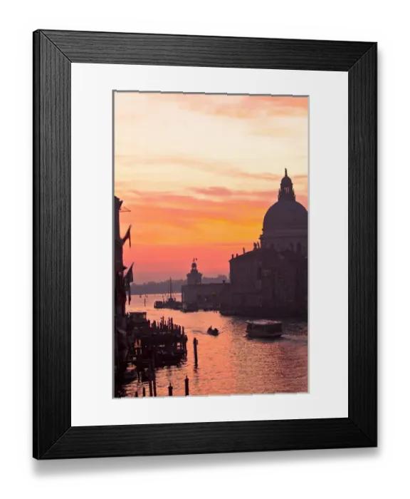 Framed Print : Venice, Italy. Santa Maria della Salute, a water taxi, motor boat, and the Ponte dell Accademia Framed Print : Venice, Italy. Santa Maria della Salute, a water taxi, motor boat, and the Ponte dell Accademia