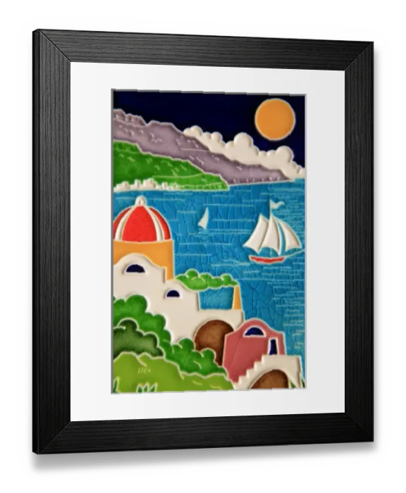 Framed Print : Europe, Italy. Italian hand-painted glazed ceramic tile Framed Print : Europe, Italy. Italian hand-painted glazed ceramic tile