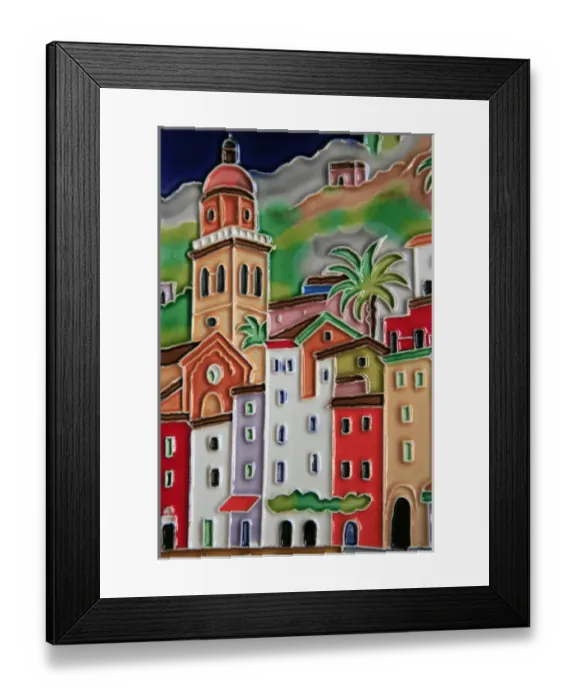 Framed Print : Europe, Italy. Italian hand-painted glazed ceramic tile Framed Print : Europe, Italy. Italian hand-painted glazed ceramic tile