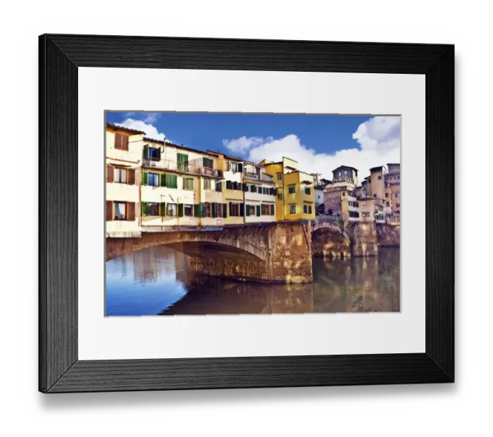 Framed Print : Ponte Vecchio and Arno river, Florence, Tuscany, Italy