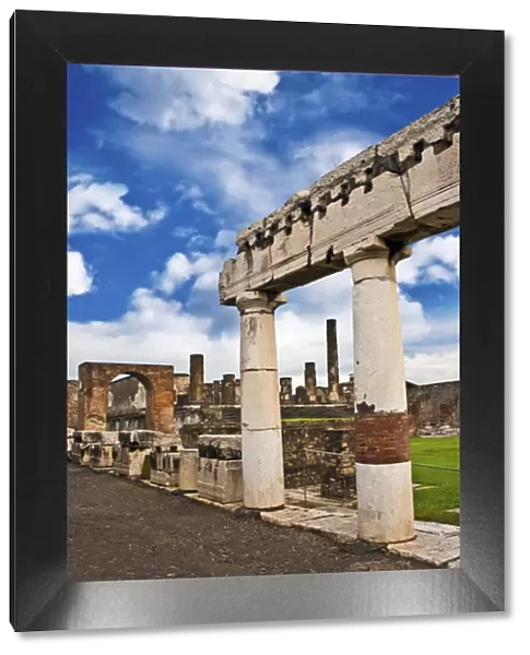 The ancient ruins of Pompeii, Italy, Campania, near Naples looking towards the Forum