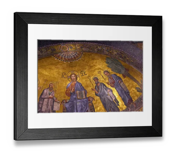 Framed Print : Rome, Italy, Basilica di San Paolo Fuori le Mura, Detail of Apse Mosaic at the alter