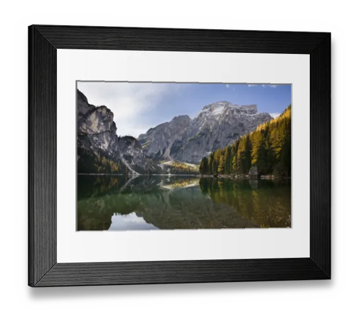 Framed Print : The Pragser Wildsee (Lake Prags, Lago die Braies) is one of the main toruist attractions
