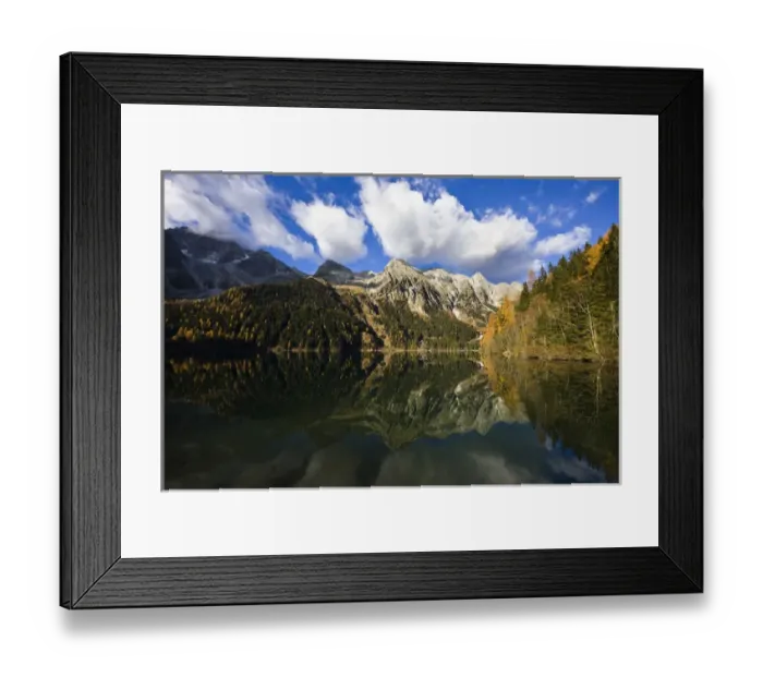 Framed Print : The high mountains of the Rieserferner Alps are reflecting in the Antholzer See (lake antholz) Framed Print : The high mountains of the Rieserferner Alps are reflecting in the Antholzer See (lake antholz)
