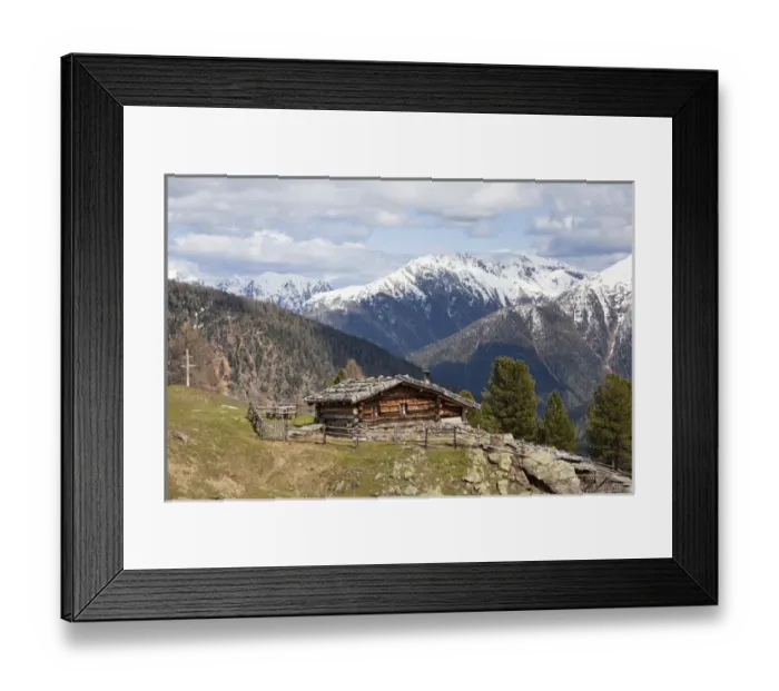 Framed Print : View over the the Ulten valley (Ultental) with Alpe Pilsbergalm Europe, Central Europe