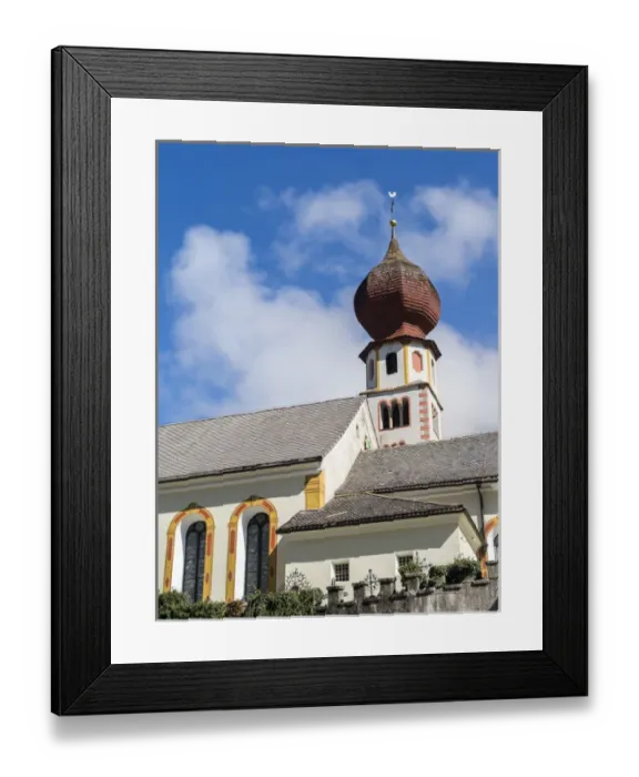 Framed Print : Parish church Sankt Georg (Saint George) in Tiers, Tierser valley Framed Print : Parish church Sankt Georg (Saint George) in Tiers, Tierser valley