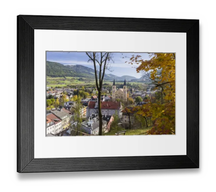 Framed Print : Church Pfarrkirche - Chiesa di Santa Maria Assunta in Bruneck - Brunico