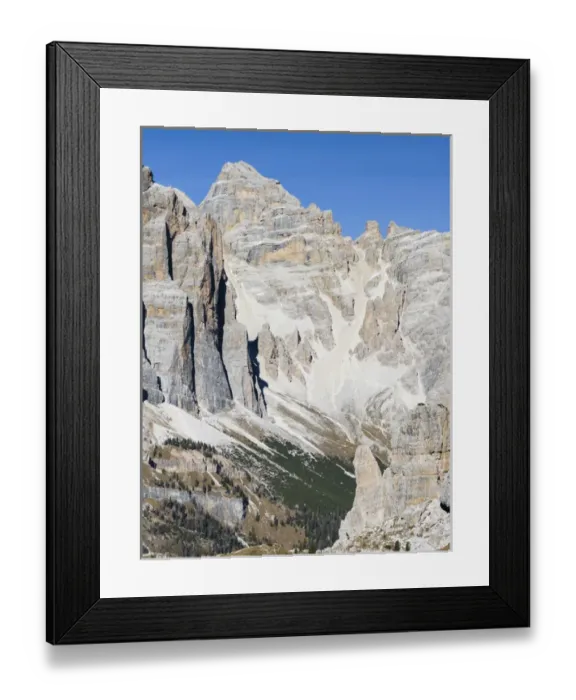 Framed Print : The peaks of Mount Tofane and the Cinque Torri (foreground) in the Dolomites of Cortina Framed Print : The peaks of Mount Tofane and the Cinque Torri (foreground) in the Dolomites of Cortina