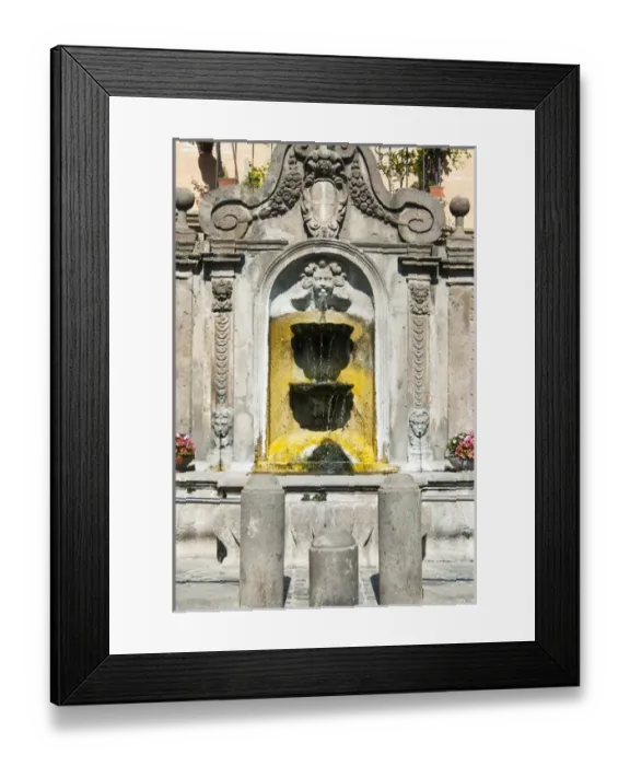 Framed Print : Fountain (18th sec. ) in San Marco square, Tuscania, Latium, Viterbo province, Italy