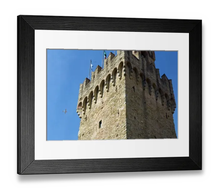 Framed Print : Piazza della Libert, Town Hall tower, Arezzo, Tuscany, Italy