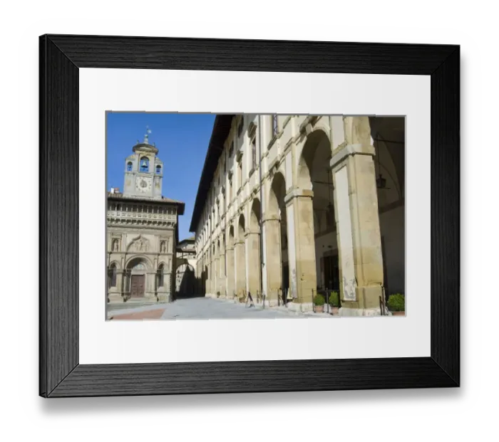 Framed Print : The building of Fraternita dei Laici and Loggia del Vasari, Piazza Vasari or Piazza Grande Framed Print : The building of Fraternita dei Laici and Loggia del Vasari, Piazza Vasari or Piazza Grande
