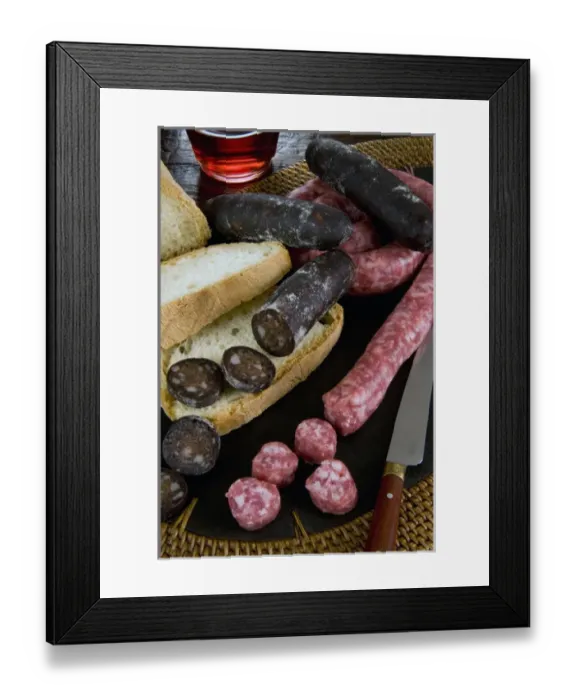 Framed Print : Tuscan sausages, Tuscan food, Tuscany, Italy