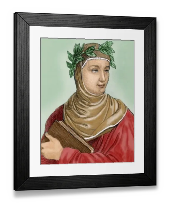 Framed Print : Boccaccio, Giovanni (1313-1375). Italian writer. Colored engraving Framed Print : Boccaccio, Giovanni (1313-1375). Italian writer. Colored engraving