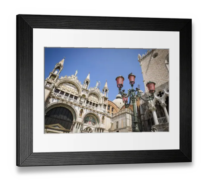 Framed Print : Basilica San Marco (Saint Marks Cathedral) and street lamp, Venice, Veneto, Italy Framed Print : Basilica San Marco (Saint Marks Cathedral) and street lamp, Venice, Veneto, Italy