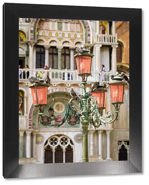 Street lamp at Basilica San Marco (Saint Marks Cathedral), Venice, Veneto, Italy