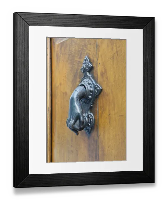 Framed Print : Europe, Italy, Umbria, Spoletto, Door Knocker