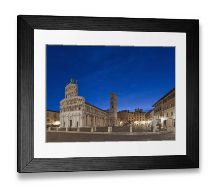 Framed Print : Europe, Italy, Tuscany, Lucca, Piazza San Michele at Dawn Framed Print : Europe, Italy, Tuscany, Lucca, Piazza San Michele at Dawn