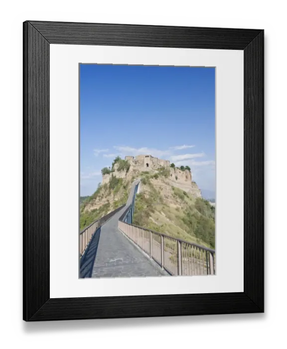 Framed Print : Europe, Italy, Umbria, Civita, Bridge to Historic District Framed Print : Europe, Italy, Umbria, Civita, Bridge to Historic District