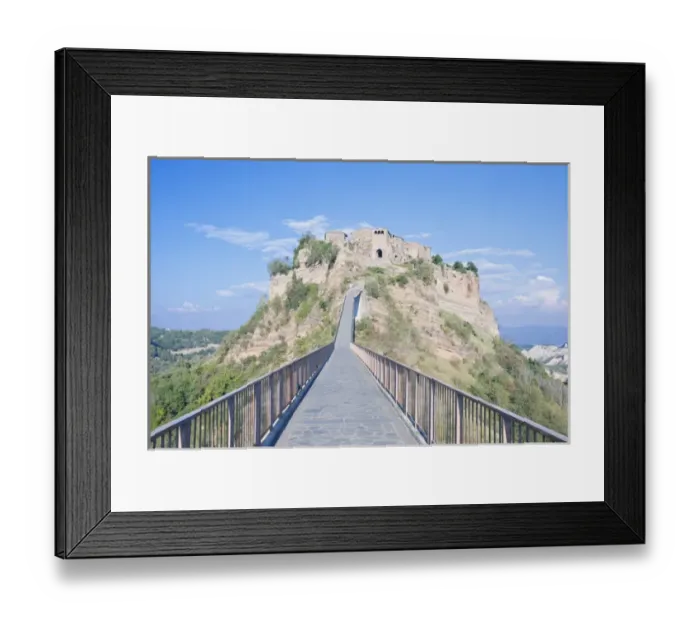 Framed Print : Europe, Italy, Umbria, Civita, Bridge to Historic District Framed Print : Europe, Italy, Umbria, Civita, Bridge to Historic District