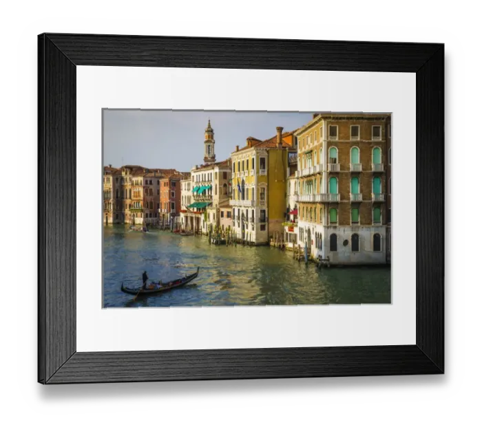 Framed Print : Evening light on the Grand Canal and gondola, Venice, Veneto, Italy