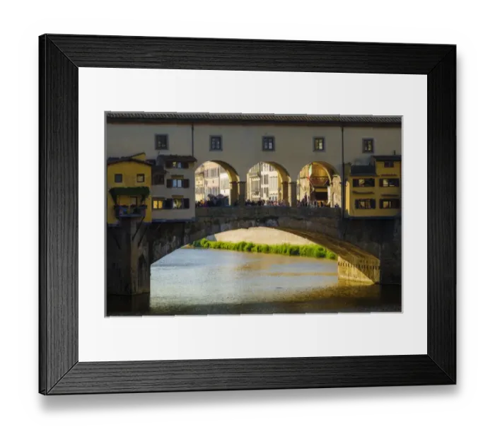 Framed Print : Ponte Vecchio and the Arno River, Florence, Tuscany, Italy