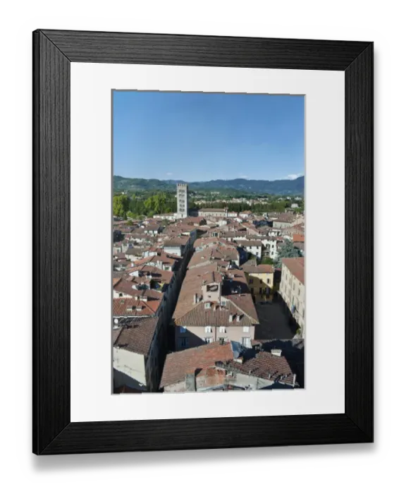 Framed Print : Europe, Italy, Tuscany, Lucca Town from the Clock Tower (Torre delle Ore) Framed Print : Europe, Italy, Tuscany, Lucca Town from the Clock Tower (Torre delle Ore)