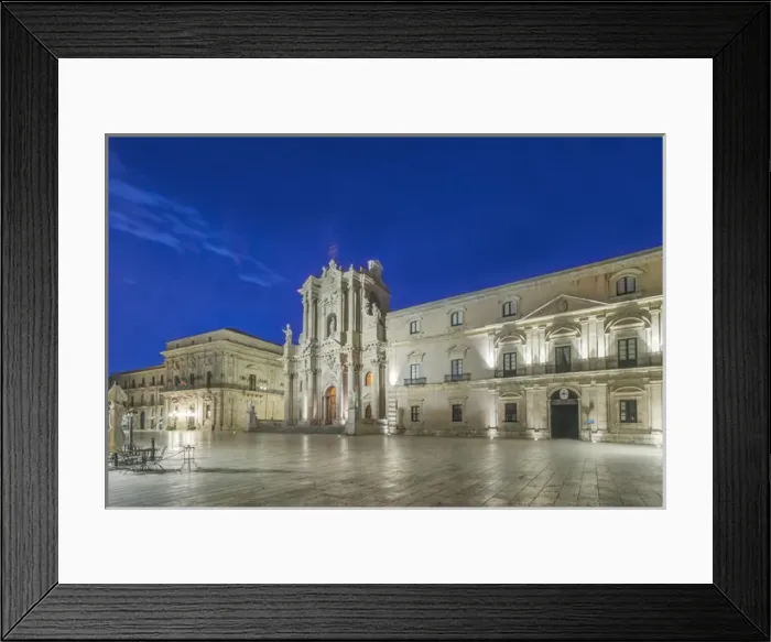 Framed Print : Europe, Italy, Sicily, Syracuse, Piazza Duomo at Dawn Framed Print : Europe, Italy, Sicily, Syracuse, Piazza Duomo at Dawn