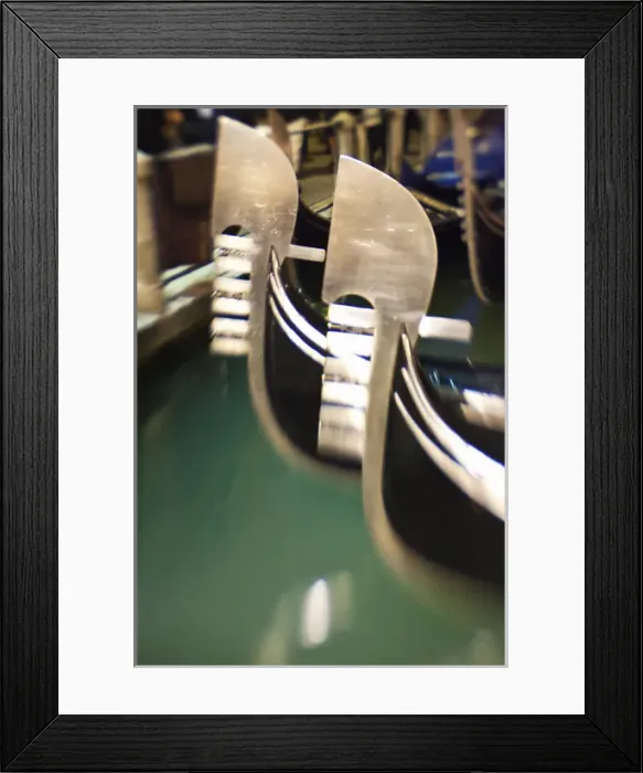 Framed Print : Euorpe; Italy; Venice; Selective Focus of Gondola Bows Framed Print : Euorpe; Italy; Venice; Selective Focus of Gondola Bows