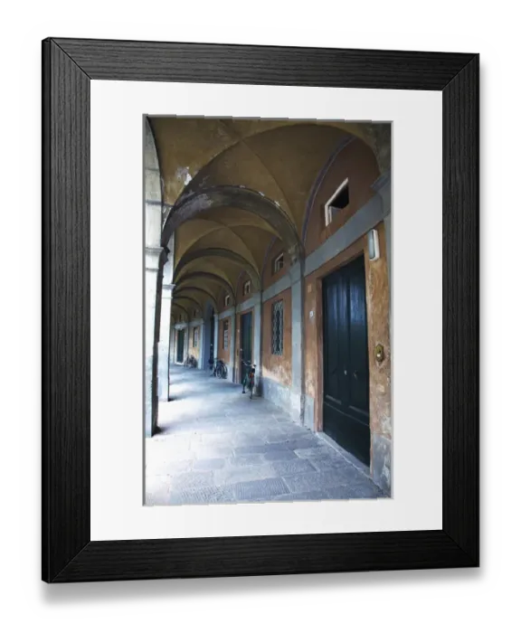 Framed Print : Europe; Italy; Lucca; Arched Hallway