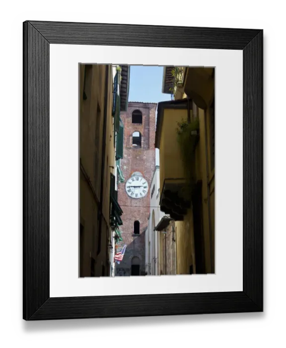 Framed Print : Europe; Italy; Lucca; Clock Tower of Lucca