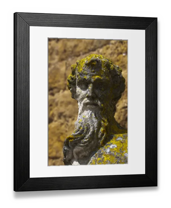 Framed Print : Europe; Italy; Tuscany; Garden Statues in Tuscany