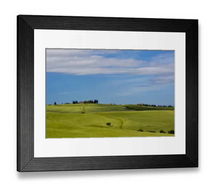 Framed Print : Europe; Italy; Tuscany; Tuscan Green Rolling Hills