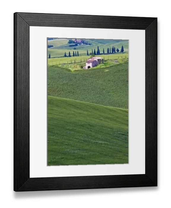 Framed Print : Europe; Italy; Tuscany; Tuscan Green Rolling Hills