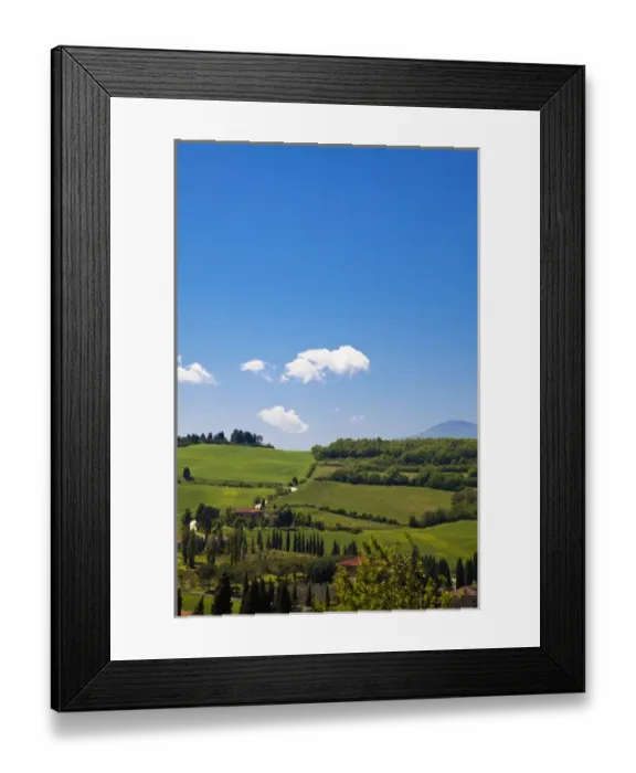Framed Print : Europe; Italy; Tuscany; Rolling Hills of Spring Wheat Fields Framed Print : Europe; Italy; Tuscany; Rolling Hills of Spring Wheat Fields